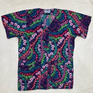 Landau Floral Scrub Top